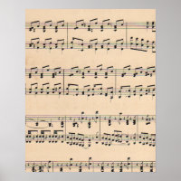 Vintage Sheet Music Score Notes