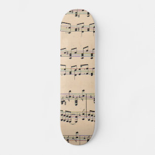 Vintage Sheet Music Score Notes Skateboard