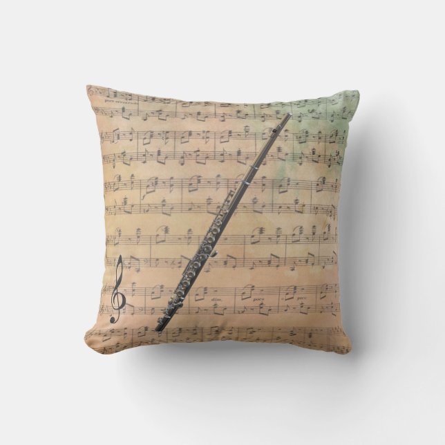 Vintage Sheet Music With a Flute Cushion (Front)