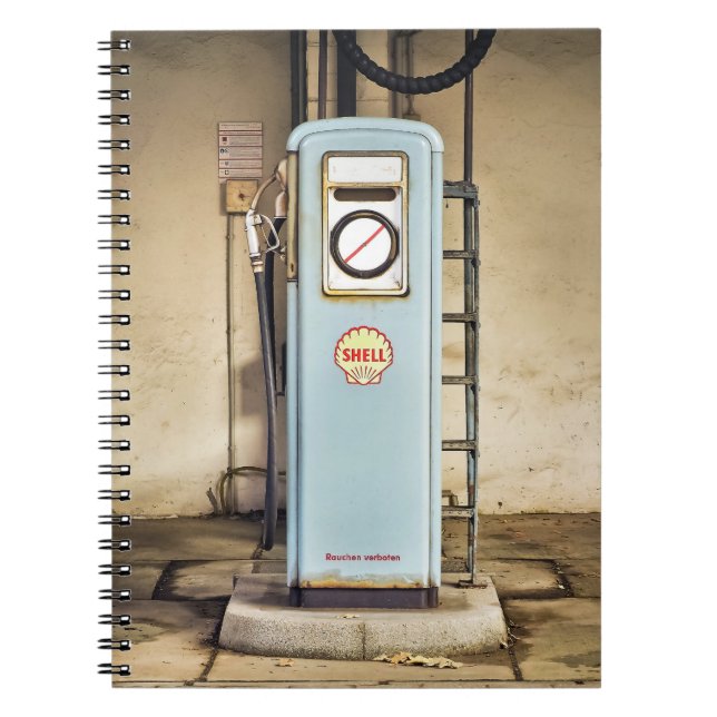 Vintage Shell Gas Petrol Pump Spiral Notebook (Front)