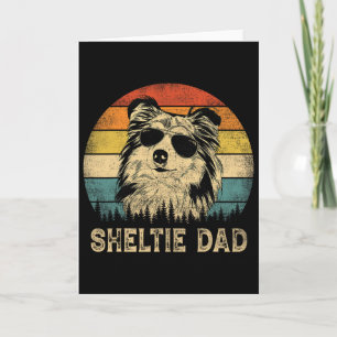 Vintage Sheltie Dad Dog Lovers Father&#; s Day Tee Card