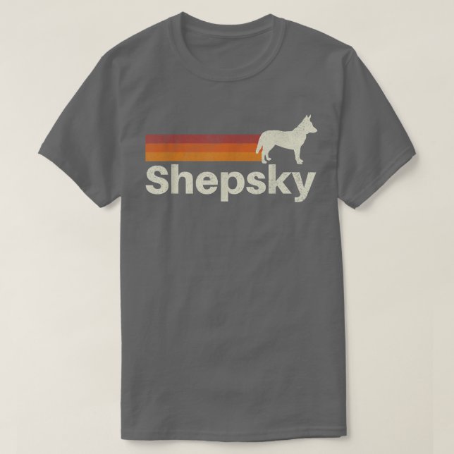 Vintage Shepsky Retro Mum Dad Dog  T-Shirt (Design Front)