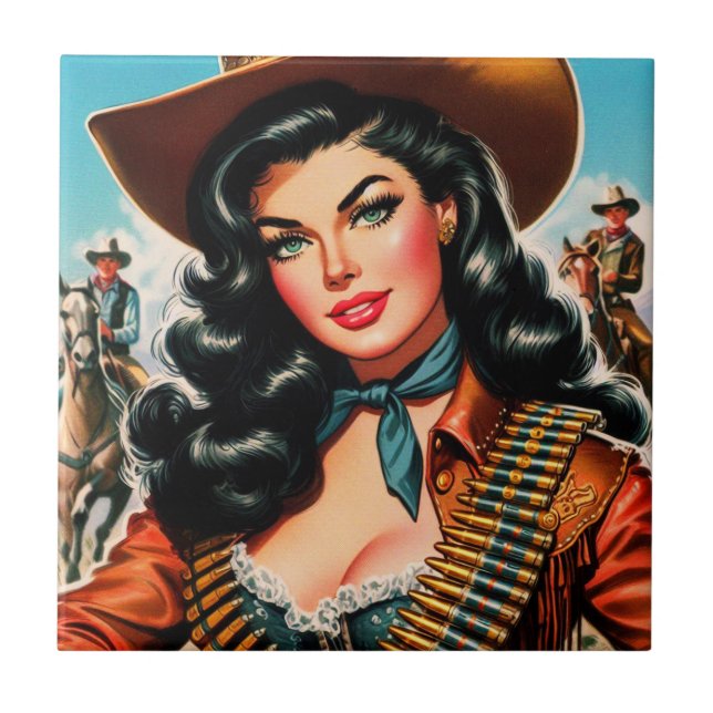 Vintage Sheriff Pin-up Tile (Front)