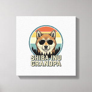 Vintage Shiba Inu Grandpa Dog Shirt Design_1 Canvas Print
