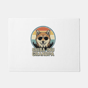 Vintage Shiba Inu Grandpa Dog Shirt Design_1 Doormat
