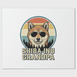 Vintage Shiba Inu Grandpa Dog Shirt Design_1 Wrapping Paper
