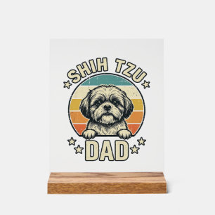 Vintage Shih Tzu Dad Dog Lover Shirt Design_1 Acrylic Sign