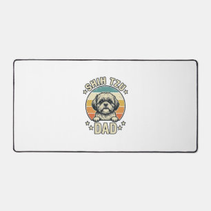 Vintage Shih Tzu Dad Dog Lover Shirt Design_1 Desk Mat