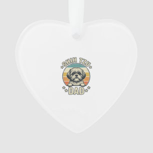 Vintage Shih Tzu Dad Dog Lover Shirt Design_1 Ornament
