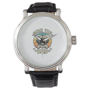 Vintage Shih Tzu Dad Dog Lover Shirt Design_1 Watch