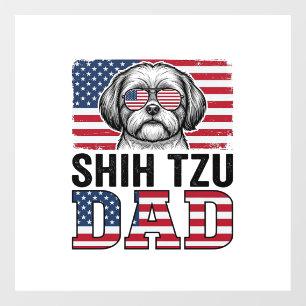 Vintage Shih Tzu Dad Patriotic Dog Shirt Design_1