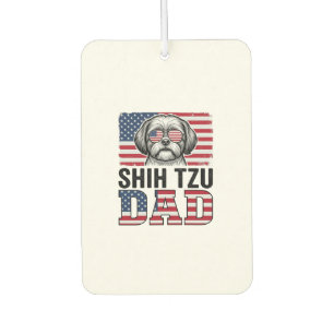 Vintage Shih Tzu Dad Patriotic Dog Shirt Design_1 Car Air Freshener