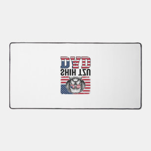 Vintage Shih Tzu Dad Patriotic Dog Shirt Design_1 Desk Mat