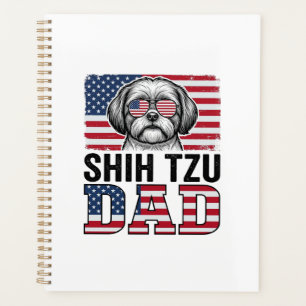Vintage Shih Tzu Dad Patriotic Dog Shirt Design_1 Planner