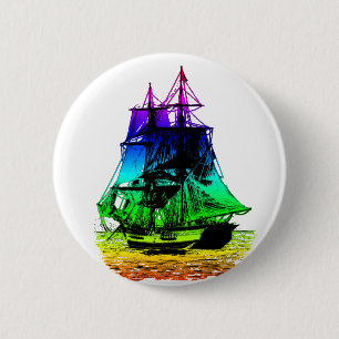 Vintage Ship 6 Cm Round Badge