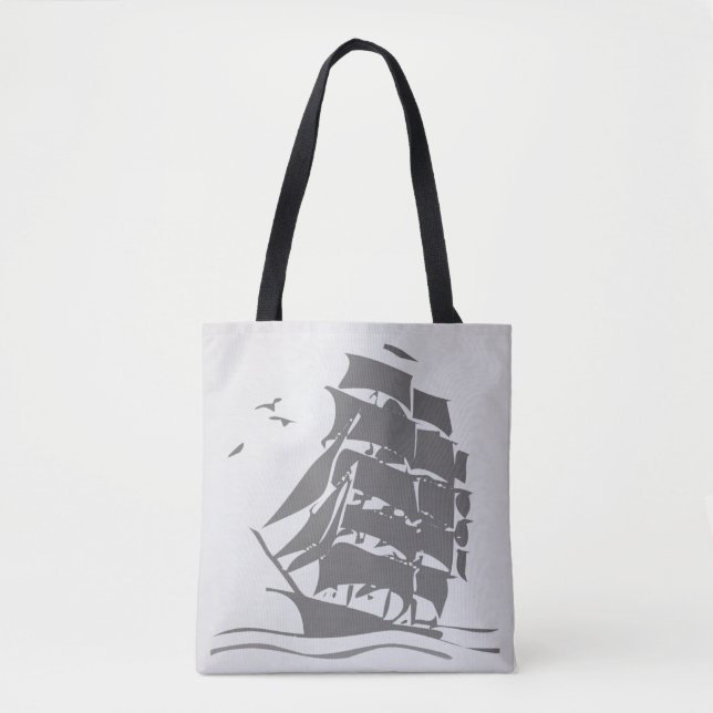 Vintage Ship, All Over Print Tote Bag (Front)