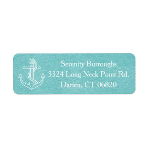 Vintage Ship Anchor Nautical Blue Turquoise