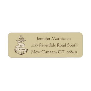 Vintage Ship Anchor Nautical Love - Brown / Tan