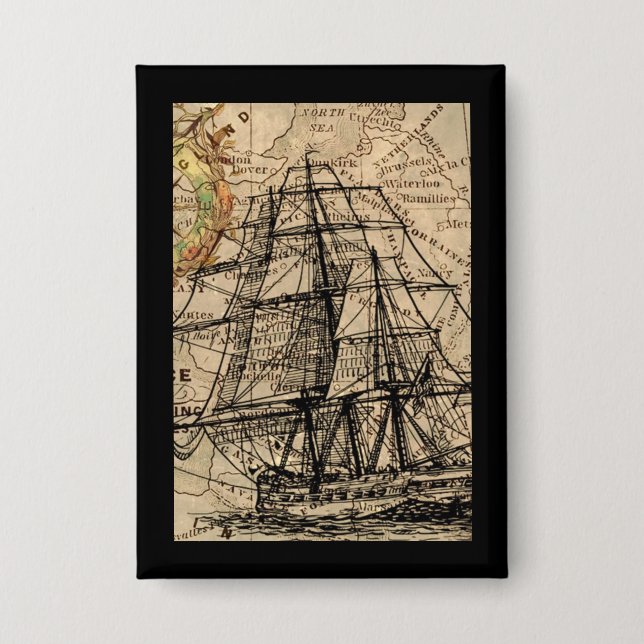 Vintage Ship And Map (Front)
