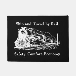 Vintage Ship and Travel By Rail Doormat