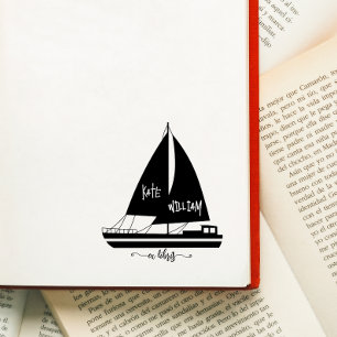 Vintage Ship ex libris stamp