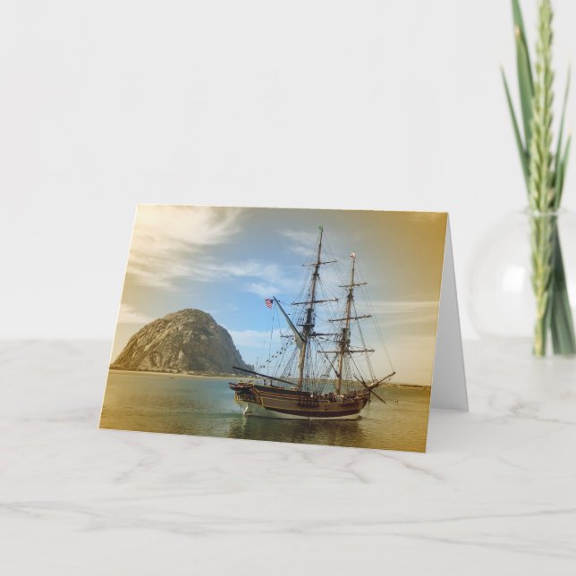 Vintage Ship Greeting Card! Card (Front)