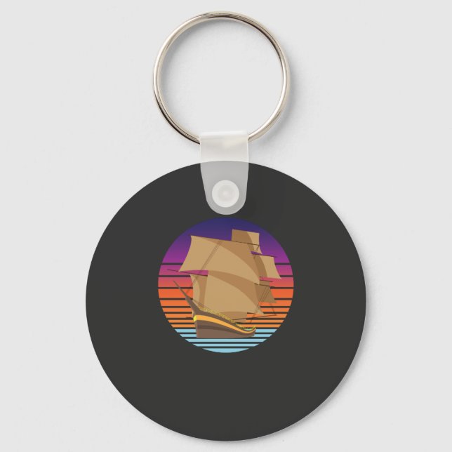 Vintage Ship Key Ring (Front)
