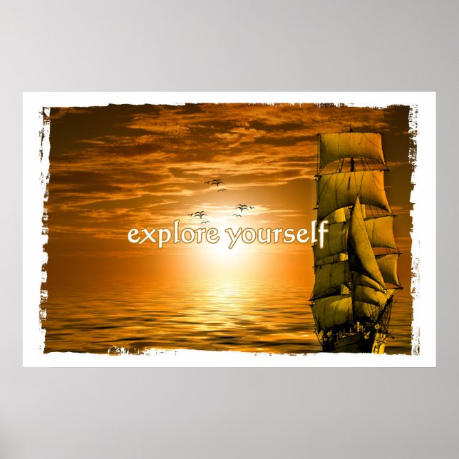 vintage ship motivational inspirational quote poster (Front)