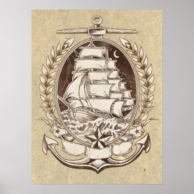 Vintage Ship Poster (Front)