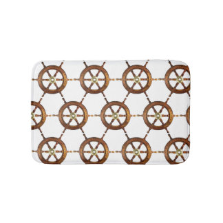 Vintage Ship Wheel Bath Mat