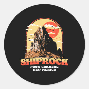 Vintage Shiprock New Mexico Graphic - Four Corners Classic Round Sticker