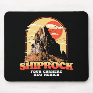 Vintage Shiprock New Mexico Graphic - Four Corners Mouse Pad