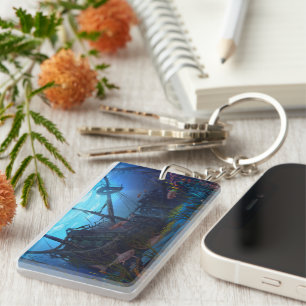 Vintage Shipwreck Key Ring