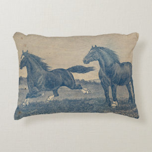 Vintage Shire Cleveland bay horse pillow