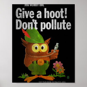 Vintage Shirts By Sven &amp; Angus Woodsy Owl Give Poster