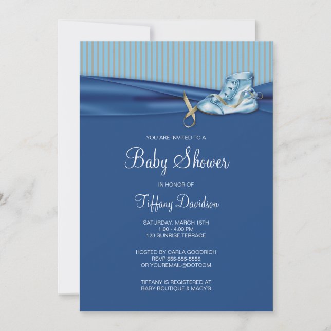 Vintage Shoe Boy Baby Shower Invitation (Front)