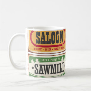 Vintage shop posters collection. Retro store tin s Coffee Mug
