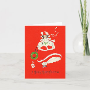 Vintage Shopping Lady Christmas Card