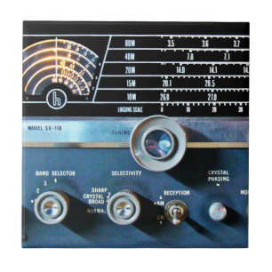 Vintage Short Wave Radio Receiver Tile