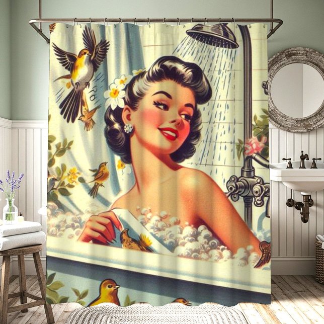 Vintage Shower Pin Up Curtain (Creator Uploaded)