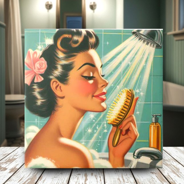 Vintage Shower Pin Up Tile (Creator Uploaded)