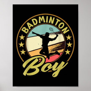 Vintage Shuttle Design For Badminton Players, Badm Poster