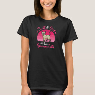 Vintage Siamese Cat Just A Girl Who Loves Siamese T-Shirt