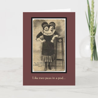 Vintage Siamese Twins Card