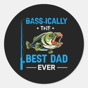 Vintage Sically Best Dad Ever Fisherman Father's D Classic Round Sticker