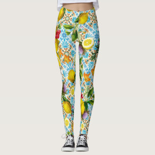 Vintage Sicilian lemon garden Leggings
