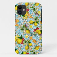 Vintage Sicilian lemon garden pattern