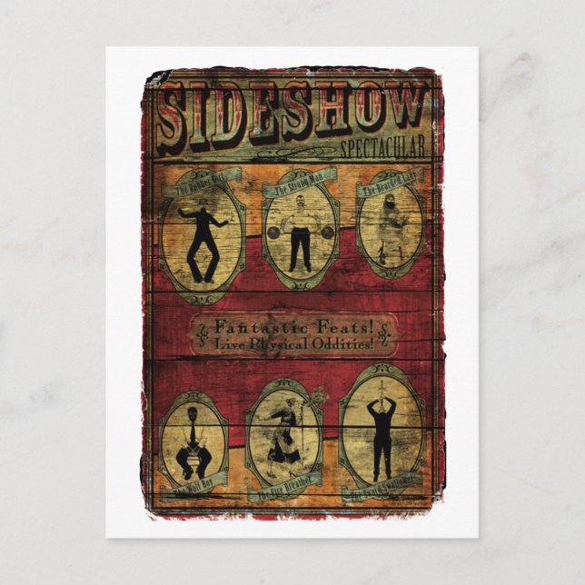 Vintage Sideshow Banner Postcard (Front)