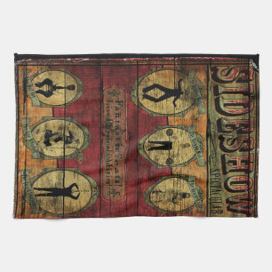 Vintage Sideshow Banner Tea Towel