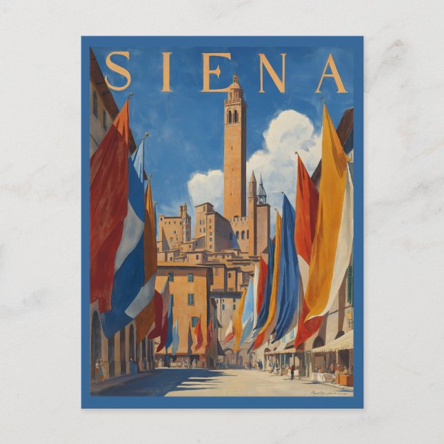 Vintage Siena Italian Travel Postcard (Front)